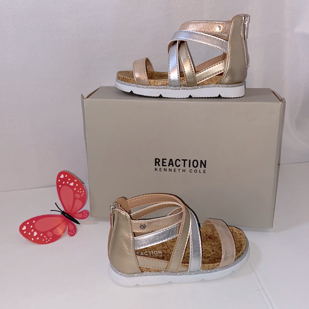 Kenneth Cole REACTION Sandals ~Metallic ~ Lise Billie Sandals
